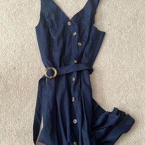 Time and Tru L Navy Blue Belted Dress
